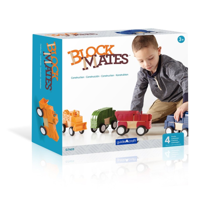 Educational Toys Guidecraft | Block Mates Construction Vehicles