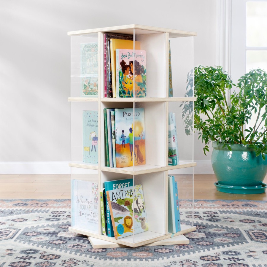 Classroom Furniture Guidecraft | Edq Rotating Book Display 3 Tier