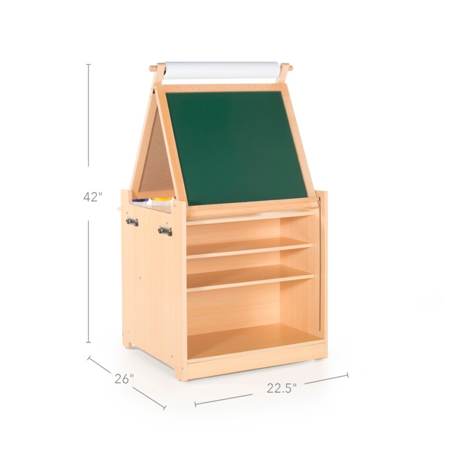 Classroom Furniture Guidecraft | Kids' Desk To Easel Art Cart