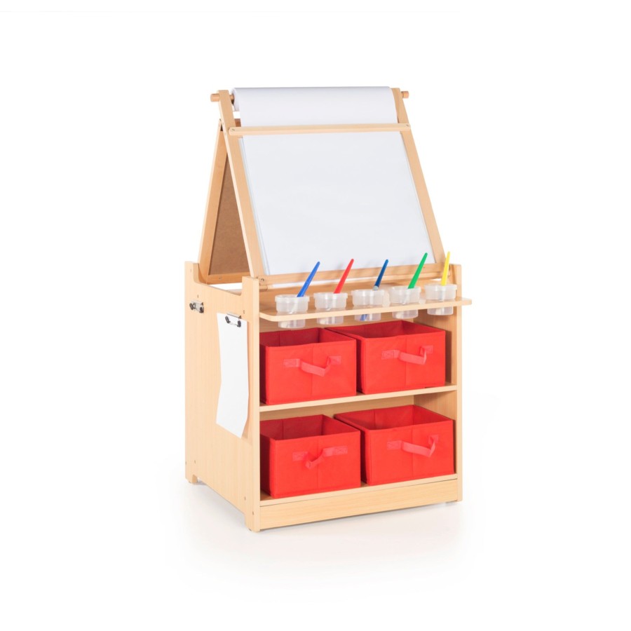 Classroom Furniture Guidecraft | Kids' Desk To Easel Art Cart