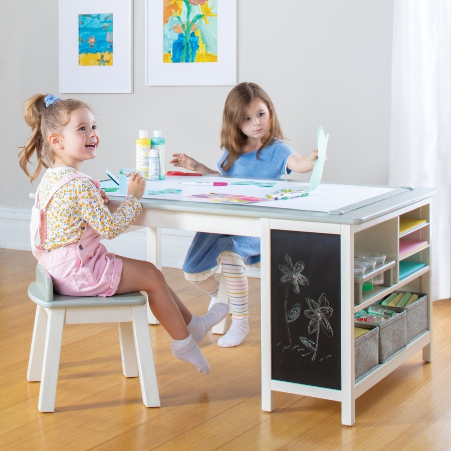 Kids' Furniture Guidecraft | Martha Stewart Kids' Jr. Art Center With Stools And Bins