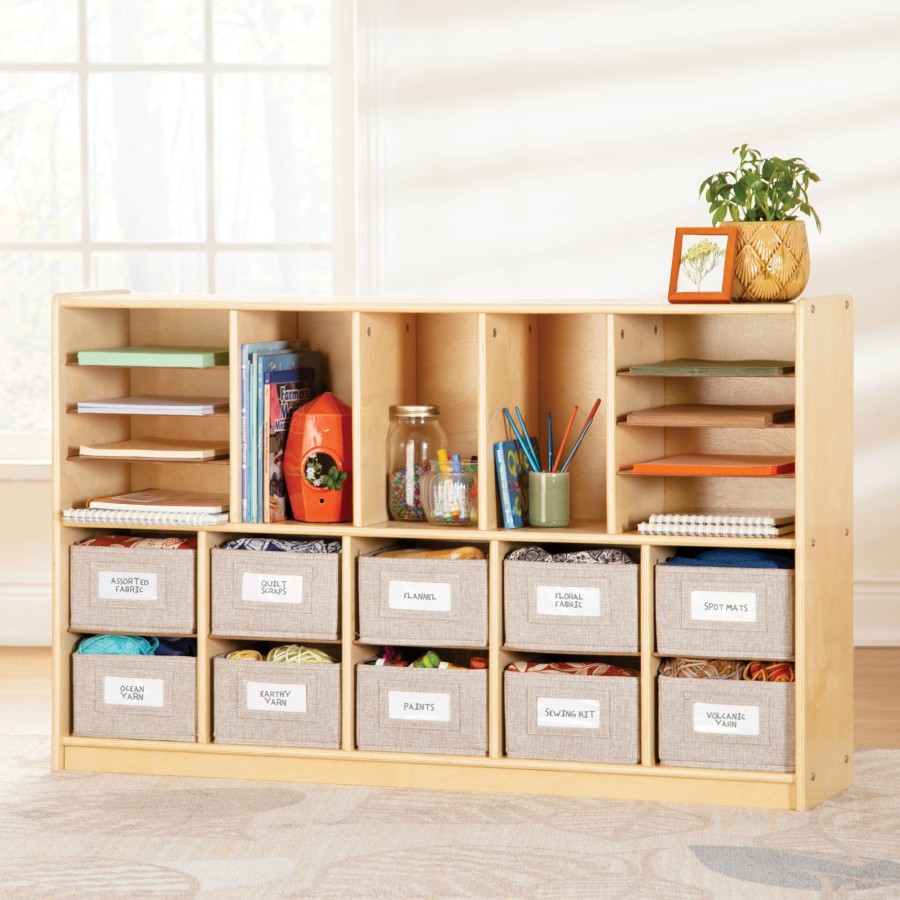 Classroom Furniture Guidecraft | Edq Shelves And 10 Bin Storage Unit - 30