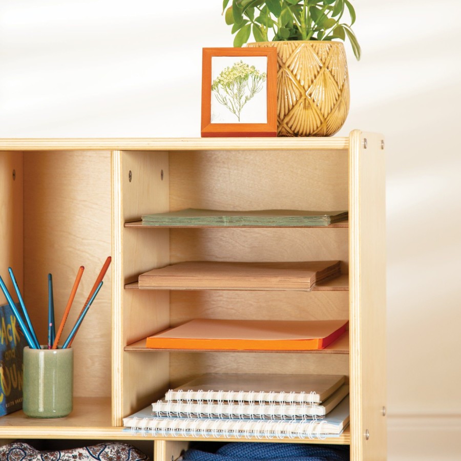 Classroom Furniture Guidecraft | Edq Shelves And 10 Bin Storage Unit - 30