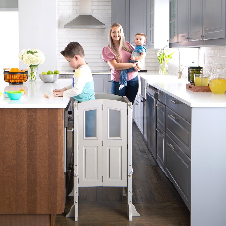 Kitchen Helper Guidecraft | Martha Stewart Kitchen Helper® Stool With 2 Keepers