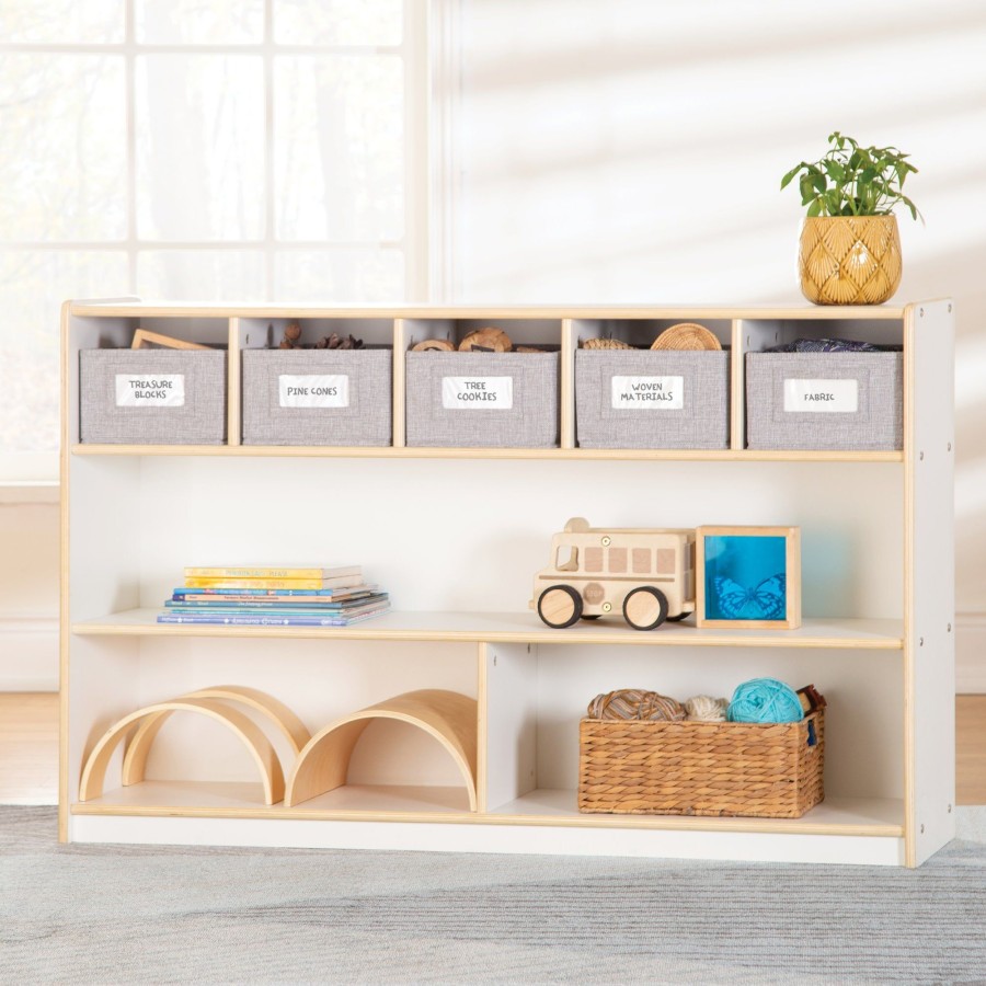 Classroom Furniture Guidecraft | Edq Shelves And 5 Bin Storage Unit - 30