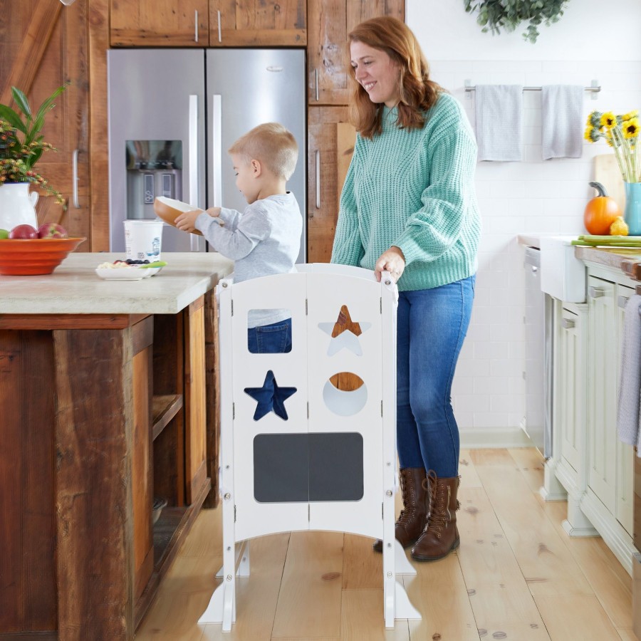 Kitchen Helper Guidecraft | Classic Kitchen Helper® Stool With 2 Keepers