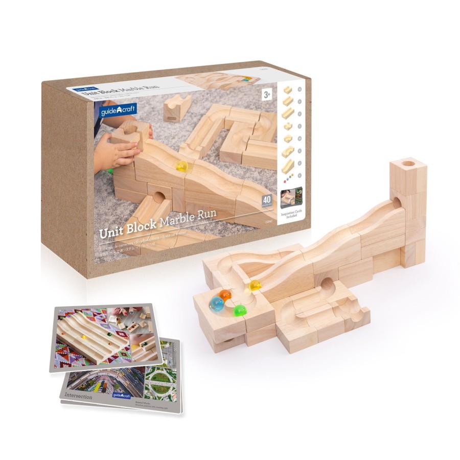 Educational Toys Guidecraft | Unit Block Marble Run - 40 Pc. Set