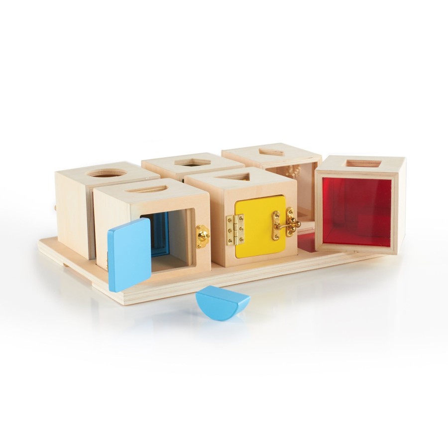 Educational Toys Guidecraft | Peekaboo Lock Boxes Set Of 6