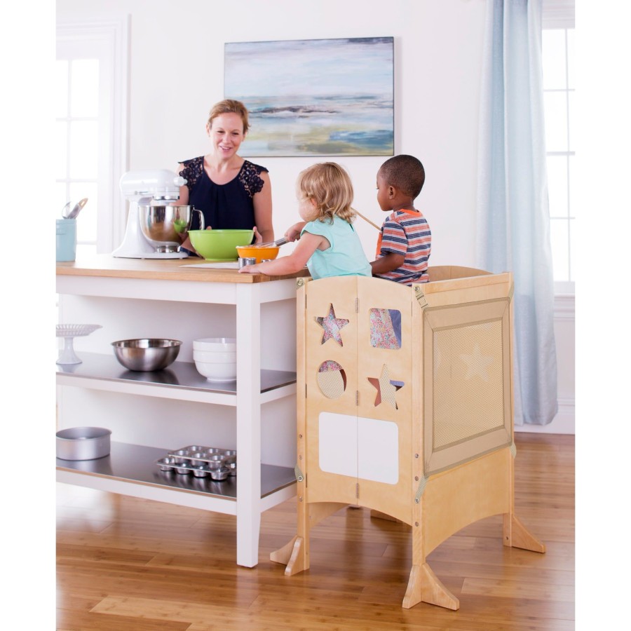 Kitchen Helper Guidecraft | Kitchen Helper® Stool With 2 Keepers - Double