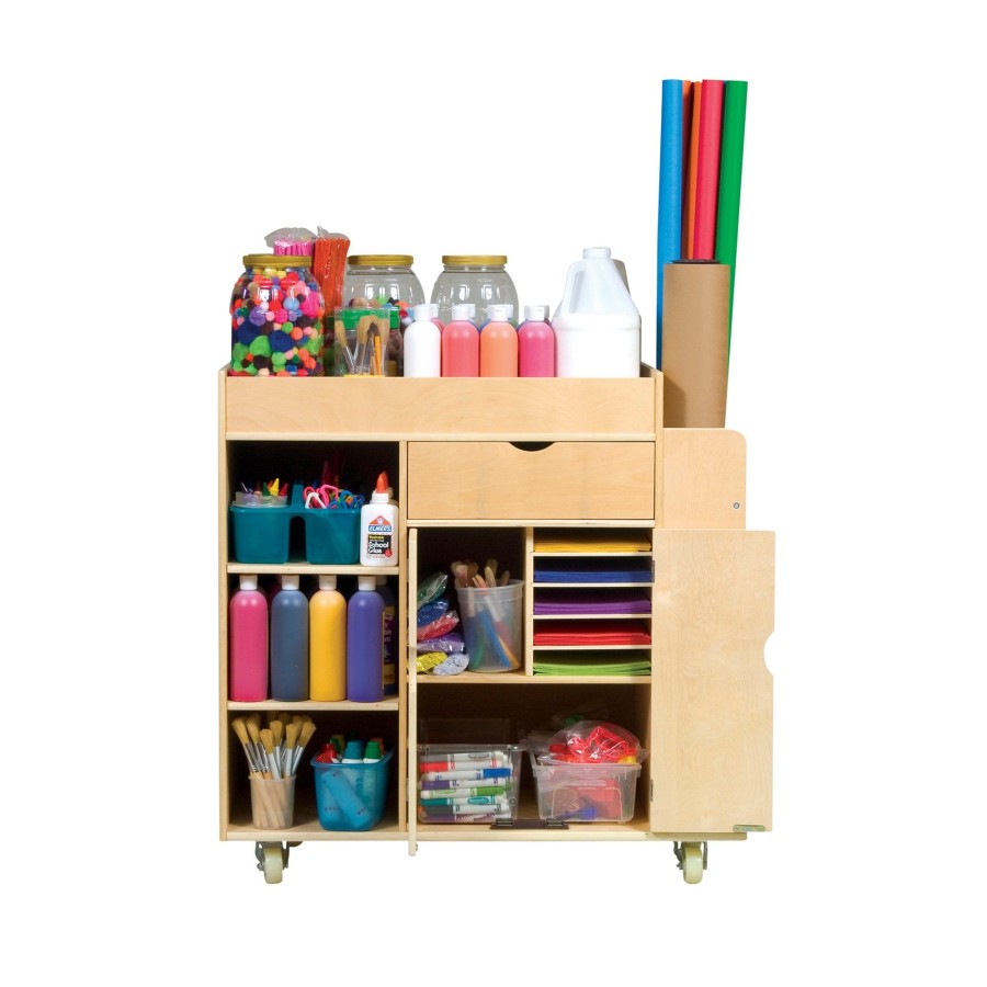 Classroom Furniture Guidecraft | Kids' Art Activity Cart