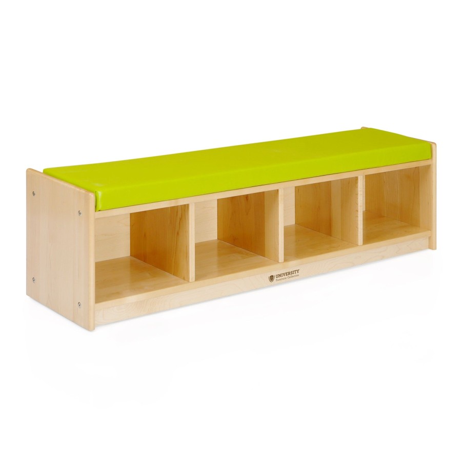 Classroom Furniture Guidecraft | Maple 4-Section Bench Cubby