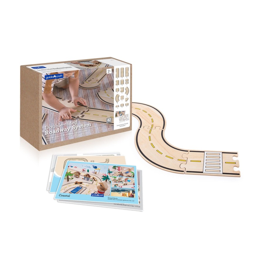 Educational Toys Guidecraft | Double-Sided Roadway System - 42 Pc. Set