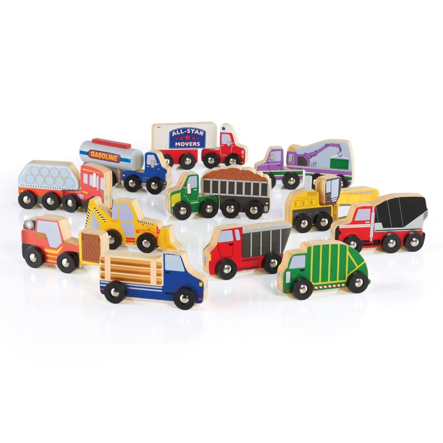 Educational Toys Guidecraft | Wooden Truck Collection Set Of 12