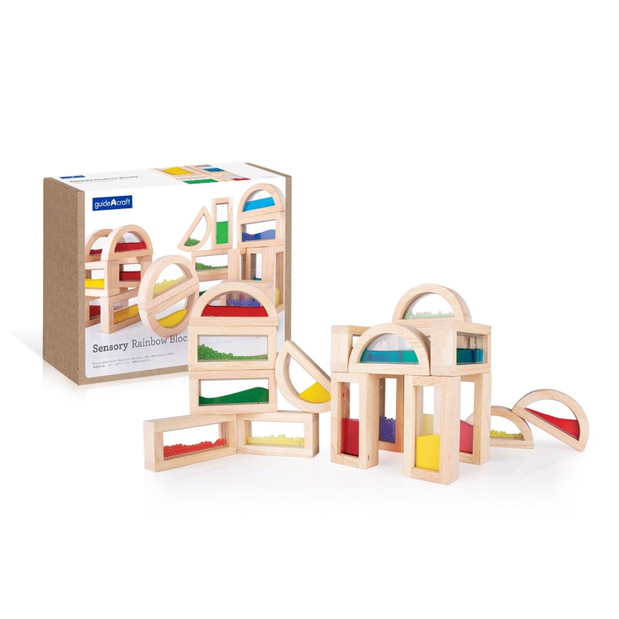 Educational Toys Guidecraft | Sensory Rainbow Blocks - 18 Pc. Set