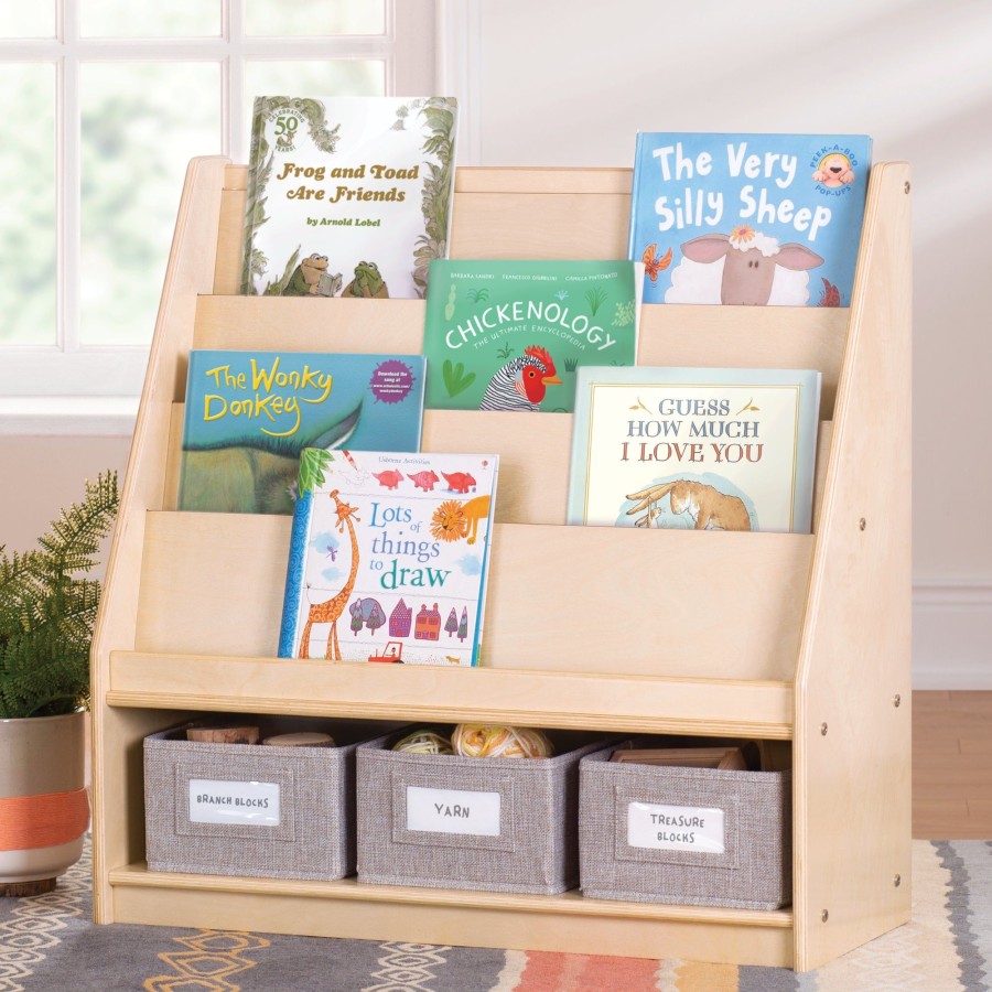 Classroom Furniture Guidecraft | Edq Book And Bin Display