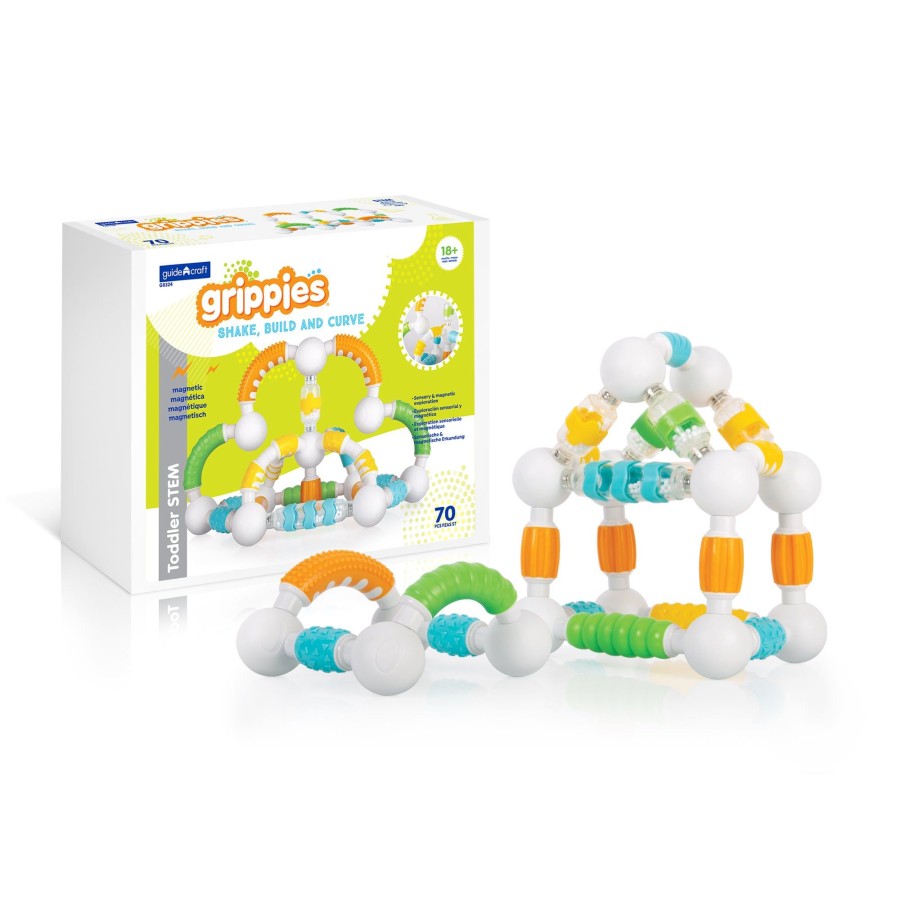 Educational Toys Guidecraft | Grippies® Shake, Build And Curve - 70 Pc. Set