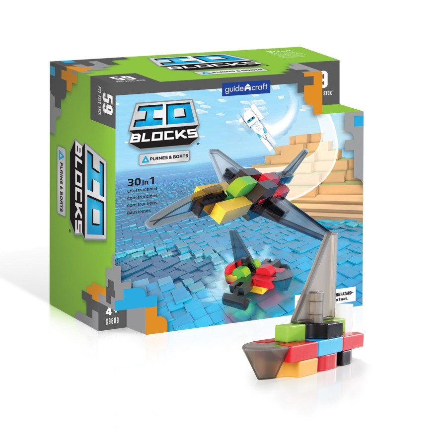 Educational Toys Guidecraft | Io Blocks® Planes & Boats - 59 Piece Set